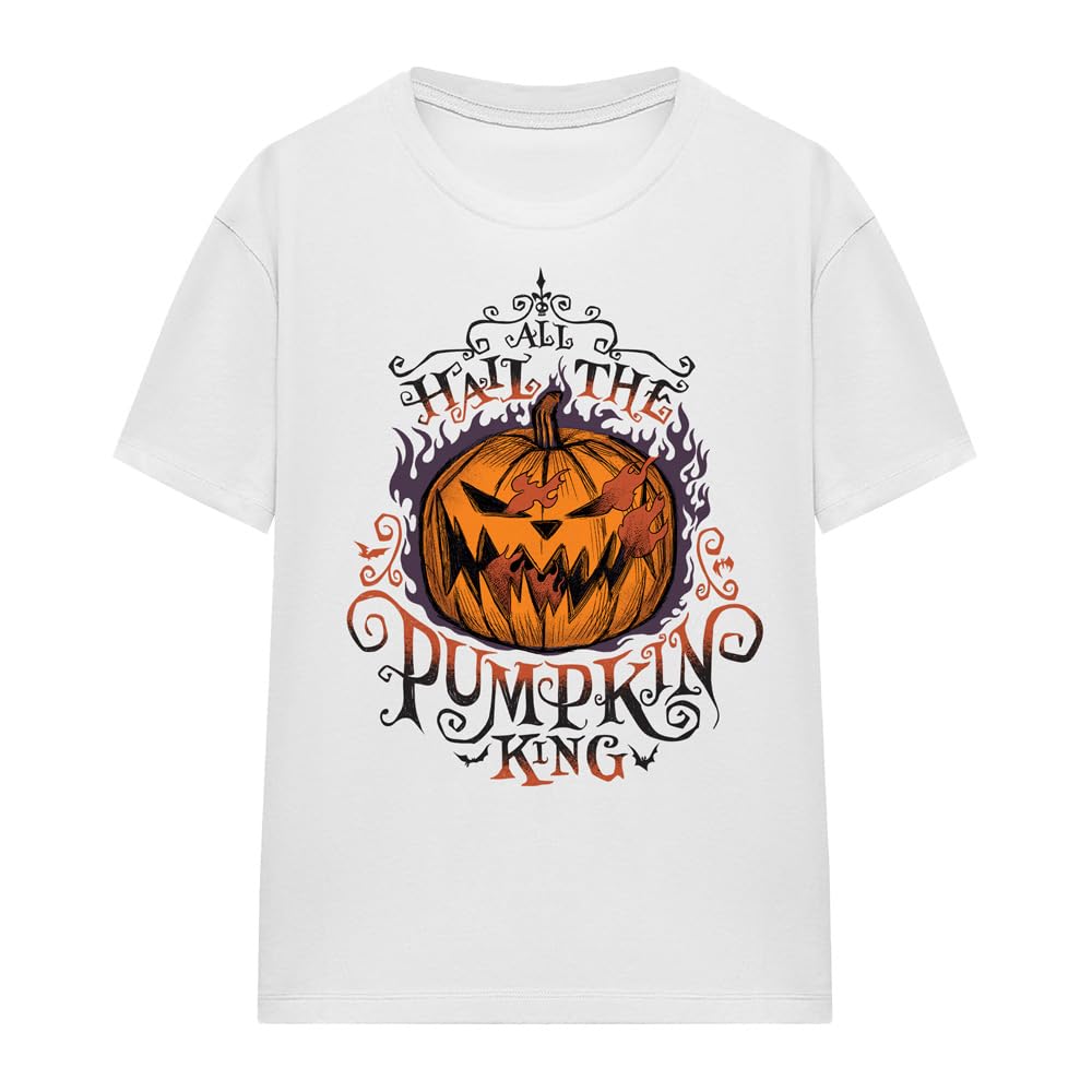 The Nightmare Before Christmas Koszulka Kobiety The Nightmare Before Christmas Hail The Pumpkin King Ladies T Shirt, White