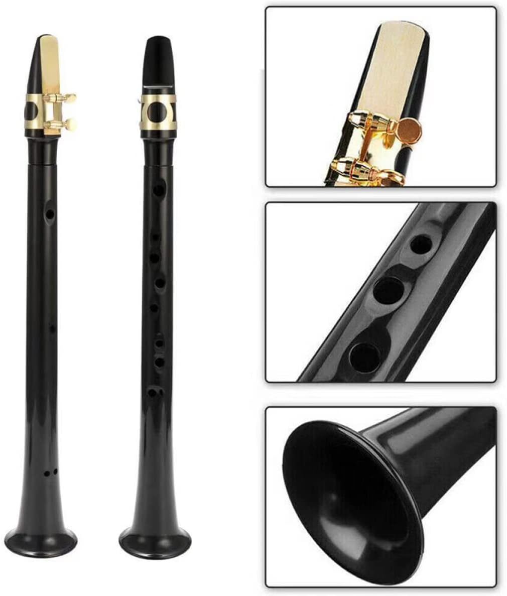 Portable 8-Hole Pocket Saxophone Mini Woodwind Instrument for Beginners and Music Lovers Lightweight Black Design User-Friendly Features