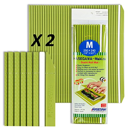 Set of 2 Japanese 10" x 9.5" Professional grade Plastic Sushi Rolling Mat/Made in Japan by Hasegawa - Used condition - US$60.73
