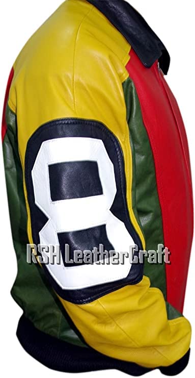 8 Ball Pool David Puddy Real Leather Bomber Jacket3