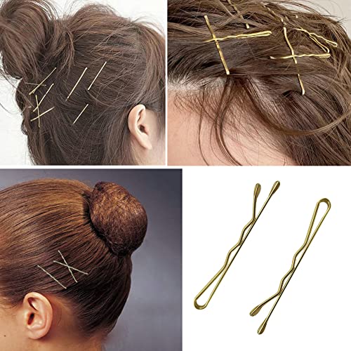 220 Count Mini Wavy 1.38 Inch Blonde Bobby Pins, Yingfeng Small Gold Hair Clips With Storage Box For Updos, Metal Hair Clips For Kids, Girls And Women, Suitable For All Hair Types #TOP1