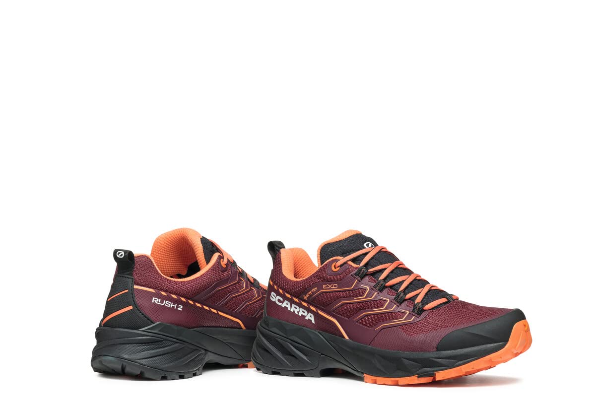 Scarpa Damskie buty Rush 2 GTX Gore-Tex wodoodporne do wędrówek, Bordowy / zakurzony pomarańczowy, 38.5 EU