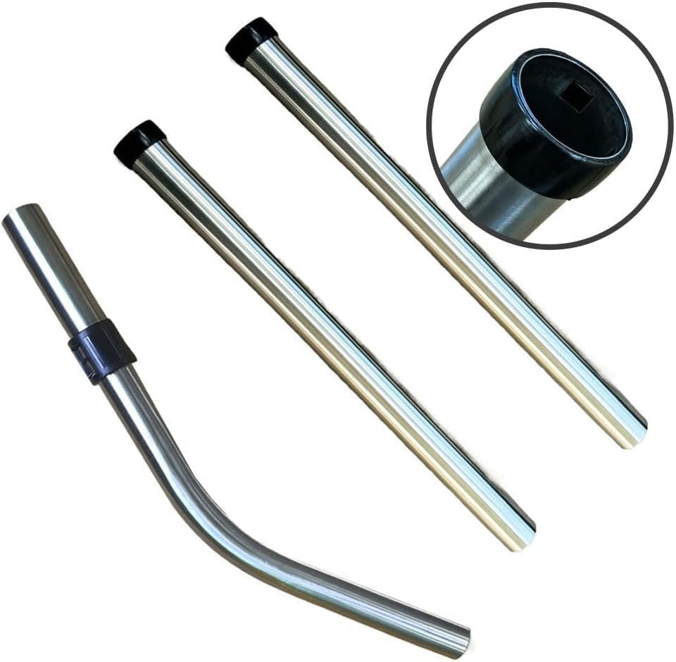 3-Pack Extension Tube Set for Numatic for Henry Vacuum Cleaner 32mm Diameter Stainless Steel Elbow Straight Pipes Accessories