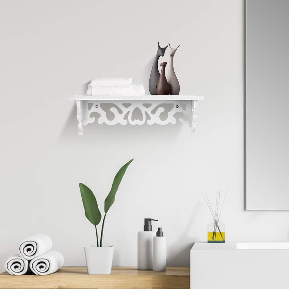 Ejoyous Wall Mounted Display Shelf, Modern Wooden Floating Shelf Carved Cutout Design Wall Storage Rack for Home, Living Room, Bedding Room, Study, Kids Room, Office Decor