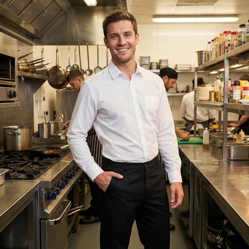 PALLTEX Arzak Kochhose Herren Kochhose Herren Kochhosen für Männer Bäckerhose mit Knopfen, 3 Taschen und elastischer Bund auf dem Rücken – Bild 3