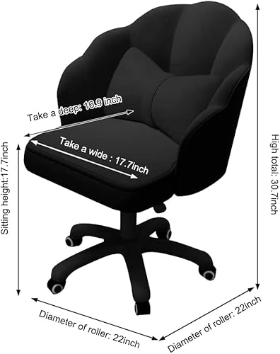 Miniatura 2 de Silla de escritorio de oficina en casa con respaldo medio, tapizada moderna capitoné para computadora, silla giratoria de altura ajustable de