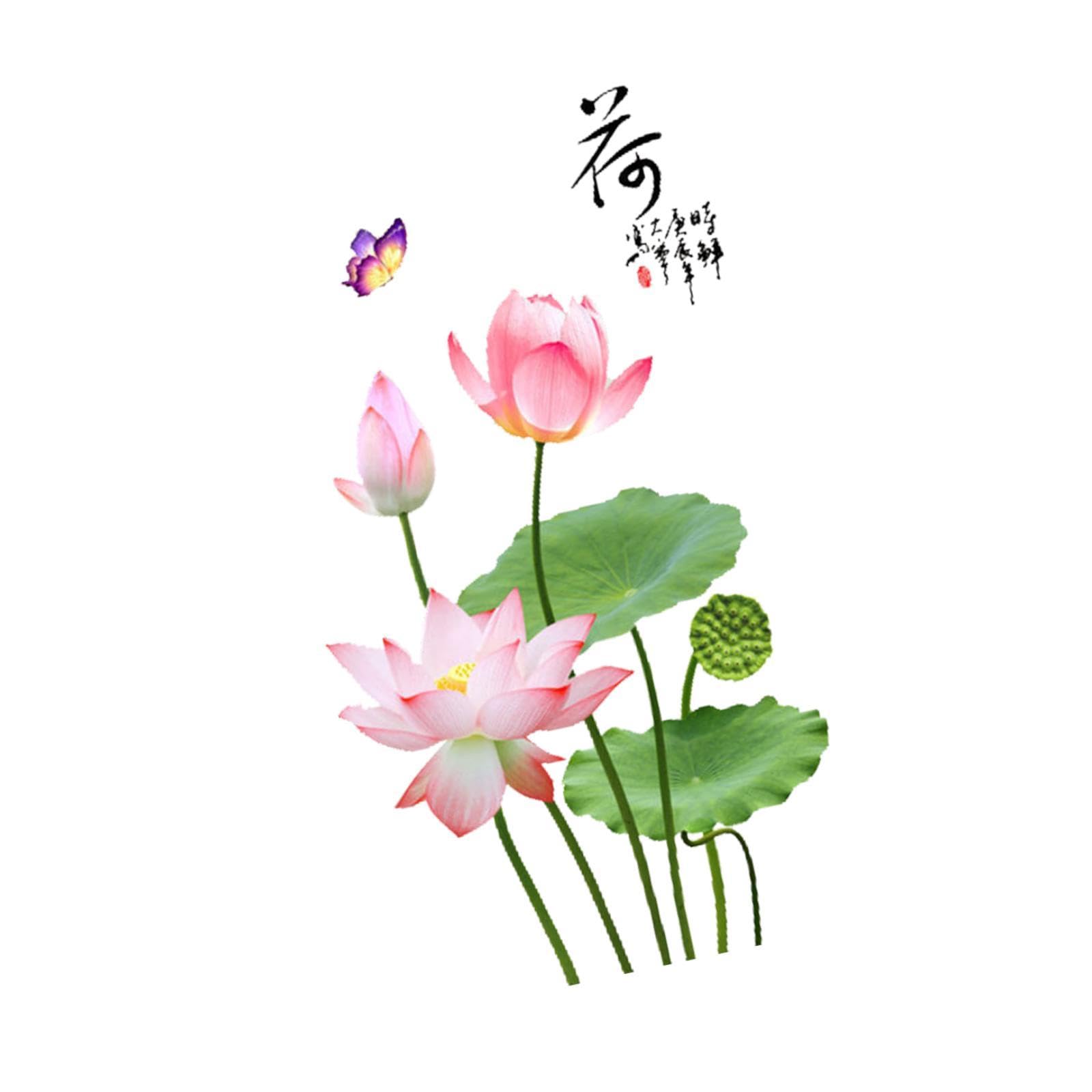 SKKWJEGE Wall Decal Modern Wall Art Decor for Corridor Living Room Sofa TV Background Lotus