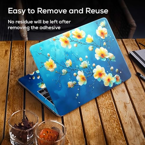 Image of Galaxsia Floral D13 Full Body Vinyl Laptop Skin /Sticker /Cover Upto 15.6 Inches Laptops Laminated-Removable-HD Quality Compatible for Hp-Dell-Sony-Lenovo-Asus etc.(15x10 Inches)