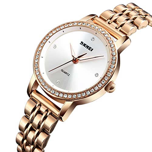 SKMEI Watch for Women Fashion Stainless Dress Snake Business Luxury Analog Waterproof Simple Ladies Female Wife Gifts Gold Wrist Watches3