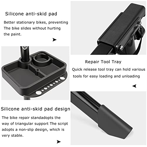 Cxwxc Bike Repair Stand (Max 55 Lbs) - Shop Home Portable Bicycle Workstand - Aluminum Alloy Bike Stand For Maintenance (Black) #TOP4