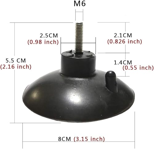 Miniatura 2 de M6 - D 3.1 in (D 3.15") Potente tornillo de extensión fuerte gancho de ventosa con tuerca de bloqueo, multiusos, succión mejorada, para fijación de
