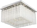  Deckenlampe Schlafzimmer Kristall Deckenleuchte LED Wohnzimmerlampe (Schlafzimmerlampe, Glasstäbe, 30 x 30 cm, 21 Watt)