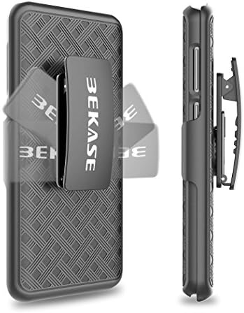 BEKASE Galaxy S9+ Plus Case, (TM) Hard Shell Holster Combo Matte Finish Protective Slim Case for Samsung Galaxy S9+ Plus with Kickstand and Locking Belt Swivel Clip (Black)