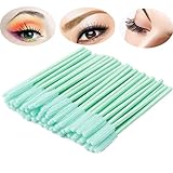BIHRTC Pack of 100 One-Off Disposable Silicone Eyelash Mascara Brushes Wands Applicator Eyebrow Brush Makeup Tool Kit Set (Tower Shape - Light Green)