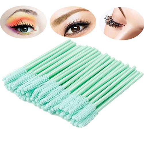 BIHRTC Pack of 100 One-Off Disposable Silicone Eyelash Mascara Brushes Wands Applicator Eyebrow Brush Makeup Tool Kit Set (Tower Shape - Light Green) BIHRTC Pack of 100 One-Off Disposable Silicone Eyelash Mascara Brushes Wands Applicator Eyebrow Brush Makeup Tool Kit Set (Tower Shape - Light Green)