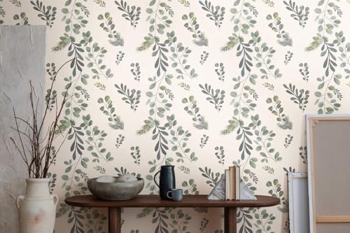 Papel pintado floral lavable no tejido para disimular imperfecciones de pared 6