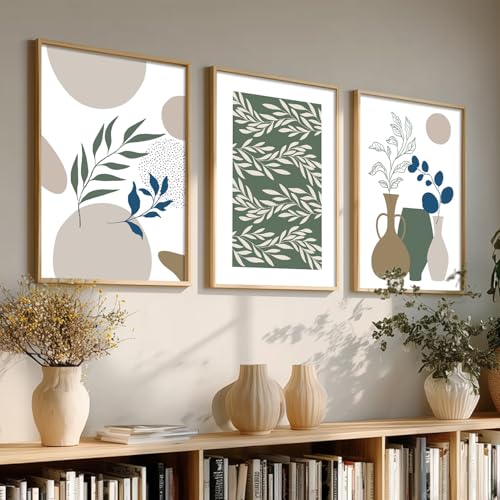 Image of kotart Boho Wall Painting for Wall Decoration - Modern Art Wall Decor Framed Painting for Living Room Bedroom - Framed Wall Posters /Paintings with Frame Set of 3-D (Art 1, 19x25 inch)