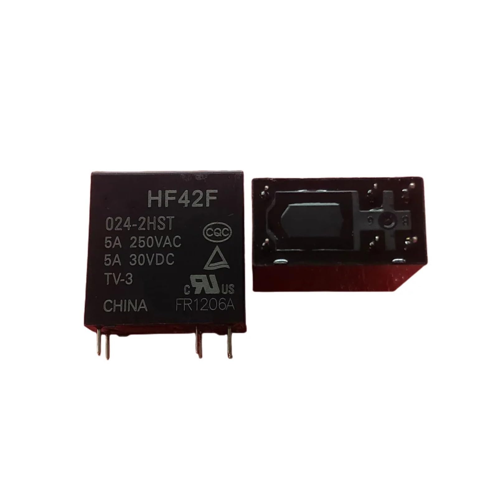 Relé HF42F 024-2HST de 24VDC y 5A con 6 pines para placas de circuito 1