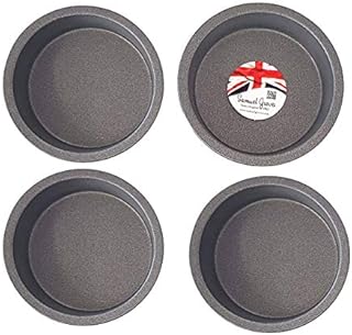 Samuel Groves 4X Mini Pie Cake Tins 4 (10cm) Non Stick Made in England, GBB051504/4