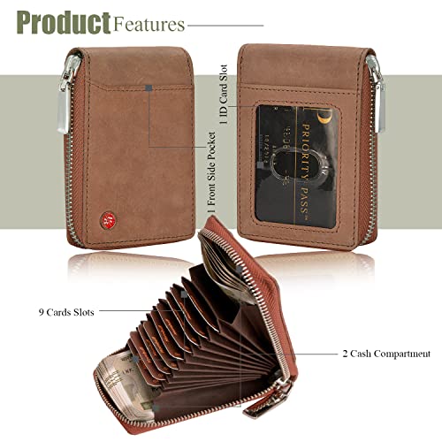 Image of HORNBULL Steve Brown RFID Blocking Leather Wallet for Men | Vertical Credit Debit Card Holder