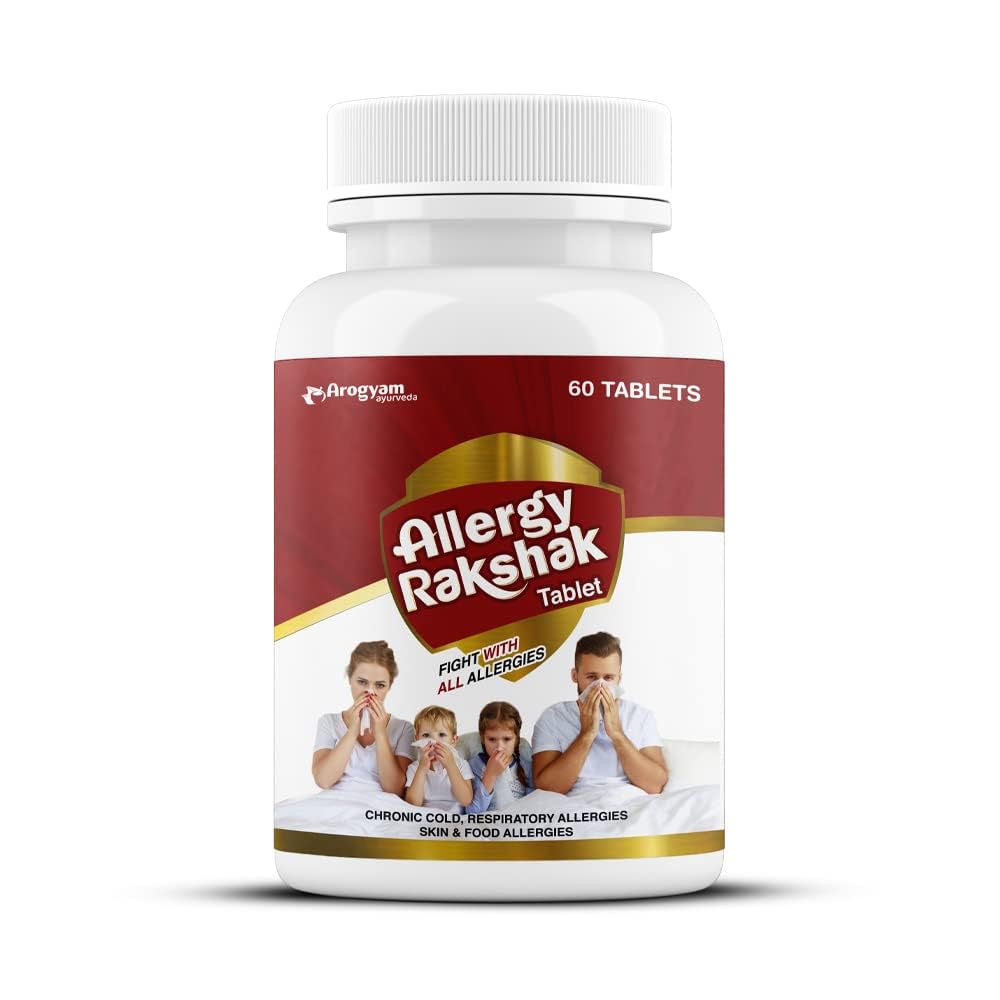 AROGYAM AYURVEDA Ayurvedic Allergy Rakshak Tablets (60 Tablets) (B0D1N5F69Z) Amazon Price History, Amazon Price Tracker