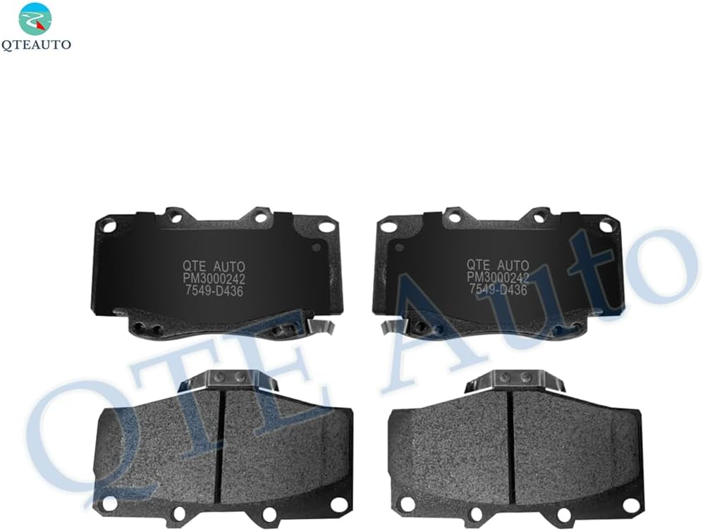 PM Auto Set of 6 Front 319mm Drilled Slotted Brake Disc Rotors-Ceramic Brake Pad Kit Compatible With 1996-2002 Toyota 4Runner