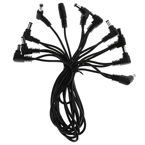 Prettyia 全5選択 エレクトリックギター エフェクターペダル 電源ケーブル 直角, 10ウェイ, 説明したように