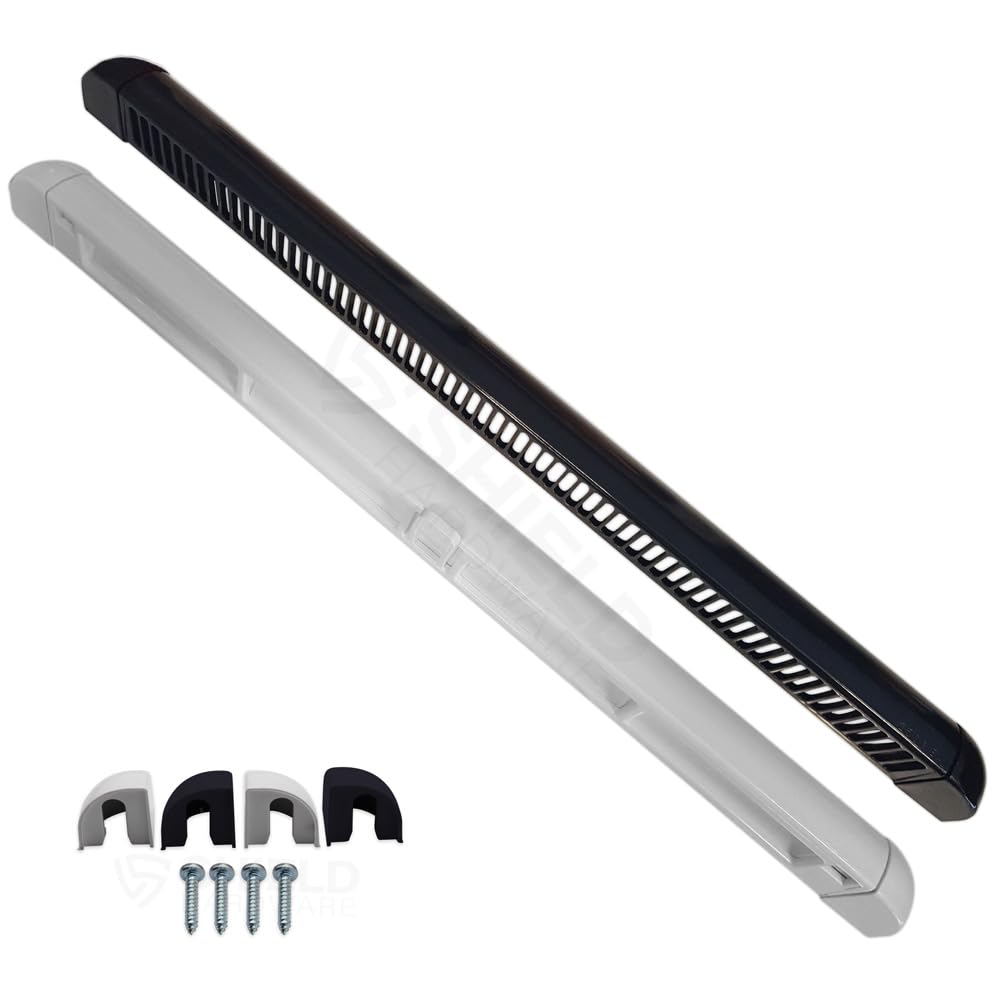 Window Trickle Vents - Reduces Condensation, Damp & Steam - Complete Replacement Kit for uPVC, Wood & Aluminium Black - White 525mm