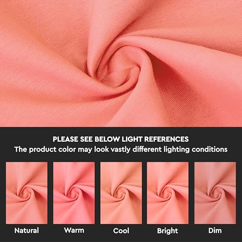 Image of Encasa Homes Table Runner for 8 Seater Dining - Coral - Large 13 x 104 inch, 100% Cotton Plain Dyed Solid Colours Decorative Cloth for Party, Banquet, Restaurant & Outdoors - Machine Washable