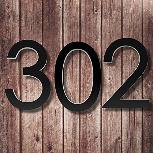 Becizy 4 Inch Floating House Number, Black Modern House Numbers, House Address Numbers For Outside Garden Yard Home Door Mailbox Address Numbers With Screw Kit, 911 Visibility Signage, Plastics (3) #TOP2