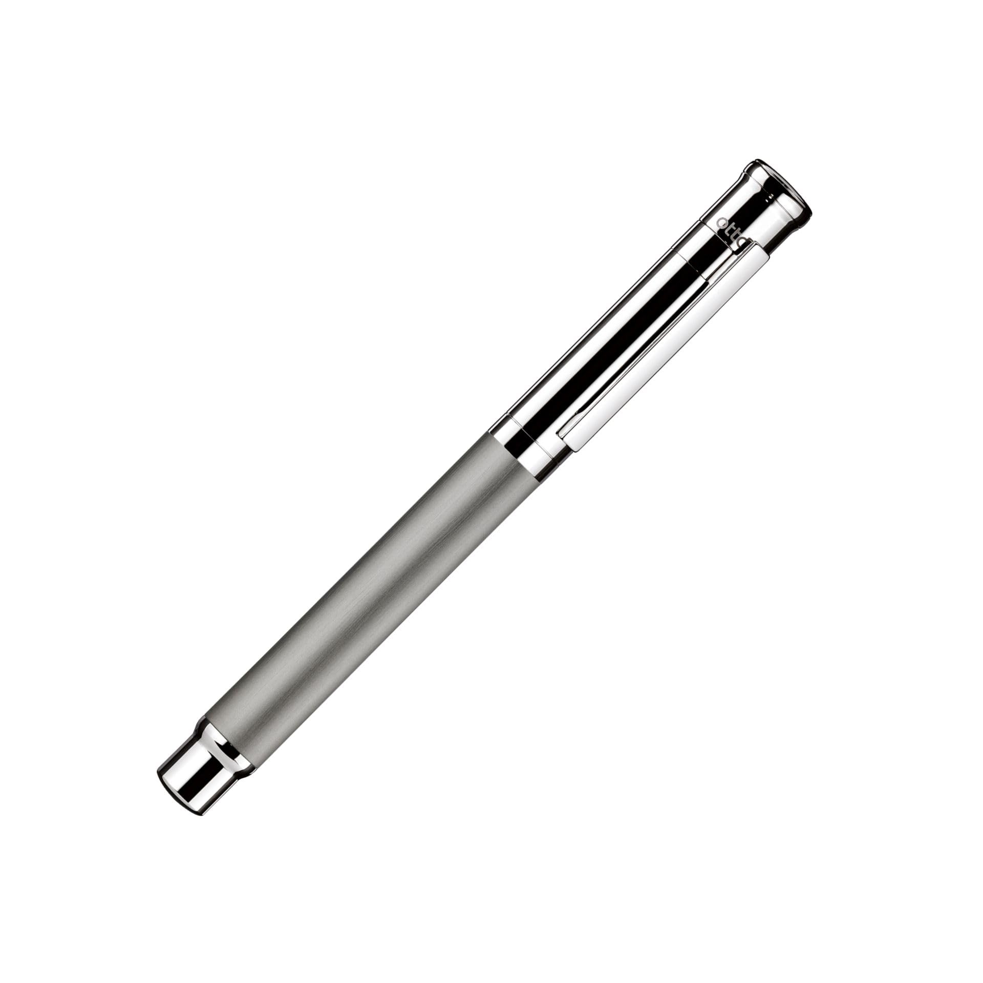 Otto Hutt Design 04 - Penna stilografica, con fusto laccato opaco, parti in ottone satinato, rivestimento in rutenio, molla in acciaio, spessore penna: F, 028-20234