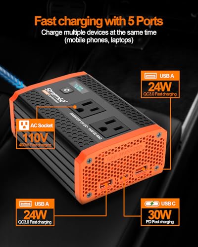 400W Power Inverters for Vehicle Dual AC Car Plug Adapter Outlet - image 2