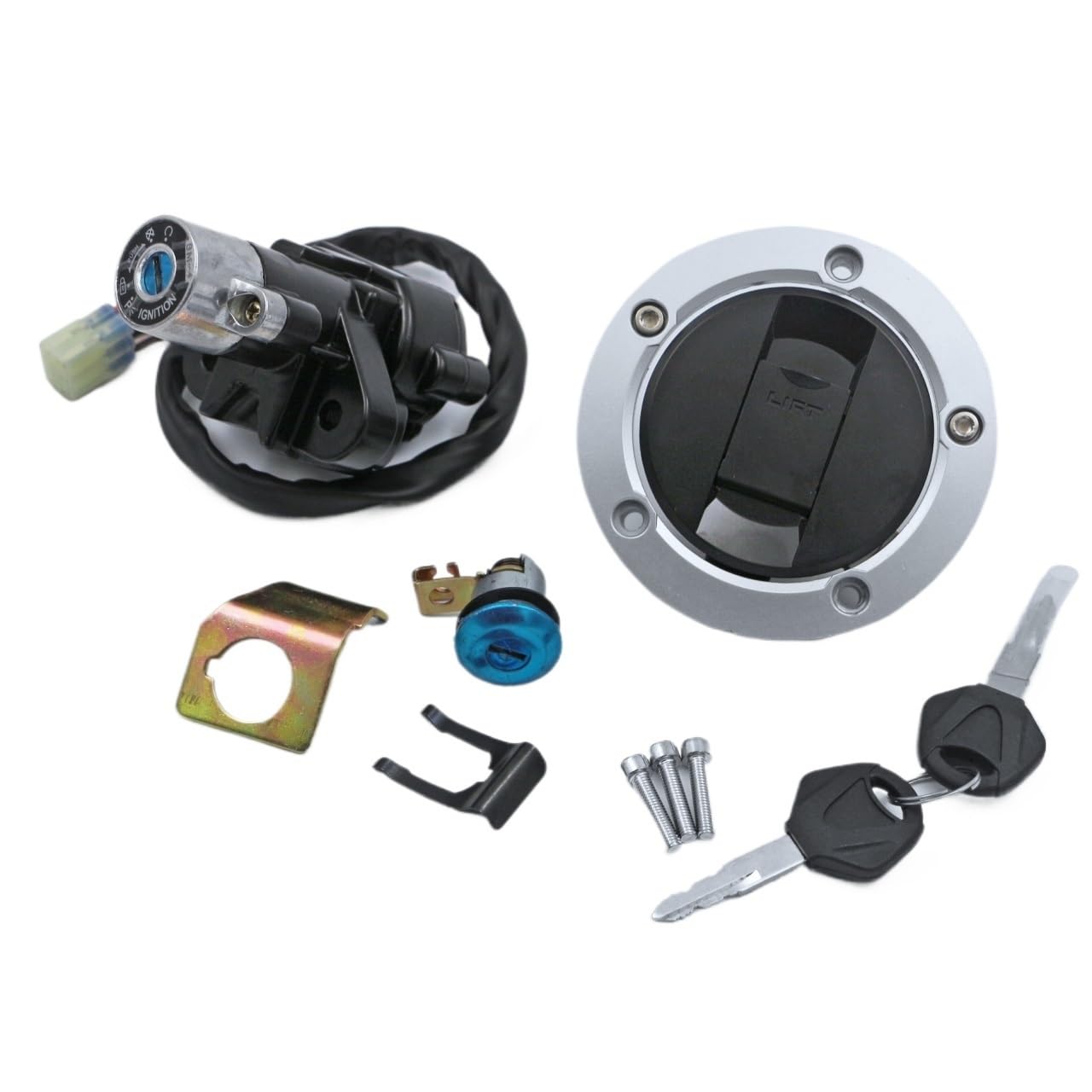 para Suz&uki V-Strom 650 1000 DL650 DL1000 DL 650 DL 1000 2014 2015 Tapa Tanque Combustible Encendido Motocicleta Cubierta Asiento Conjunto De Bloqueo Tapones depósito