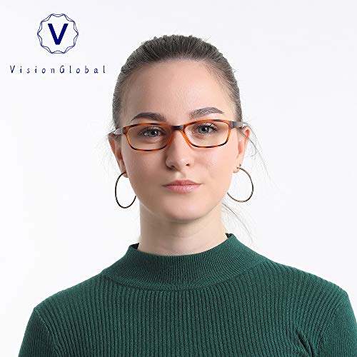 Image of VisionGlobal Blue Light Blocking Glasses for Women Men, Computer Reading, TV Glasses, Stylish Oval /Square Frame