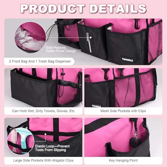 Extra-Large Cleaning Caddy With Detachable Divider,Cleaning Caddy For Cleaning Supplies,19.69 X 11.42 X 11.42 Large Cleaning Supply Caddy With Adjustable Shoulder Strap & Waist Belt For Cleaners