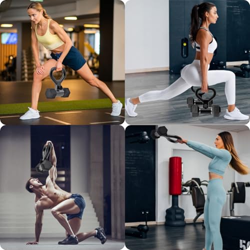 SELEWARE Haltère polyvalent en acier avec poignée convertisseur de kettlebell, poignée ergonomique antidérapante, installation rapide, s'adapte à la plupart des haltères jusqu'à 45,4 kg – Image 3