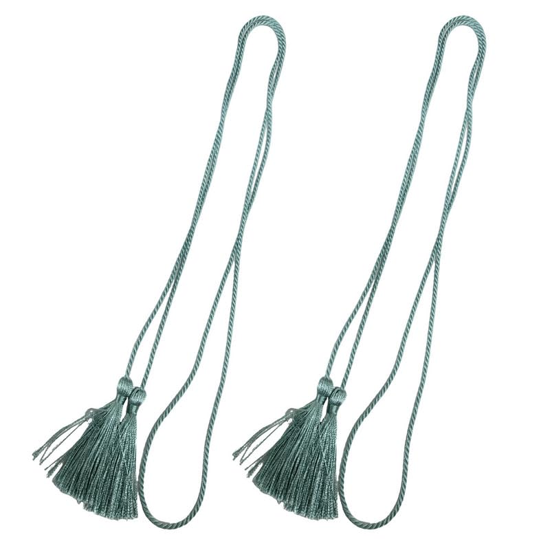 2PCS Polyester Tassel Curtain Tiebacks 150CM Green Braided Curtain Tie Backs Braided Tassel Rope For Curtains/Window โ image 1