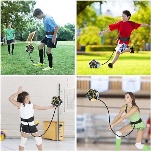 WOULDWIN Cinto ajustável bola para treinamento de futebol/vôlei/rugby, Tira de treinamento de solo d