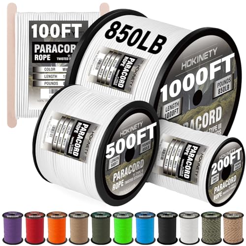 Listado y reviews de Tiendas de linea blanca los 7 más buscados. 34 HOKINETY - Cuerda de paracaídas de 800 libras - 100 pies, 4 mm, resistente cuerda para manualidades, tienda, camping, línea de ropa, senderismo, pesca, supervivencia, color...