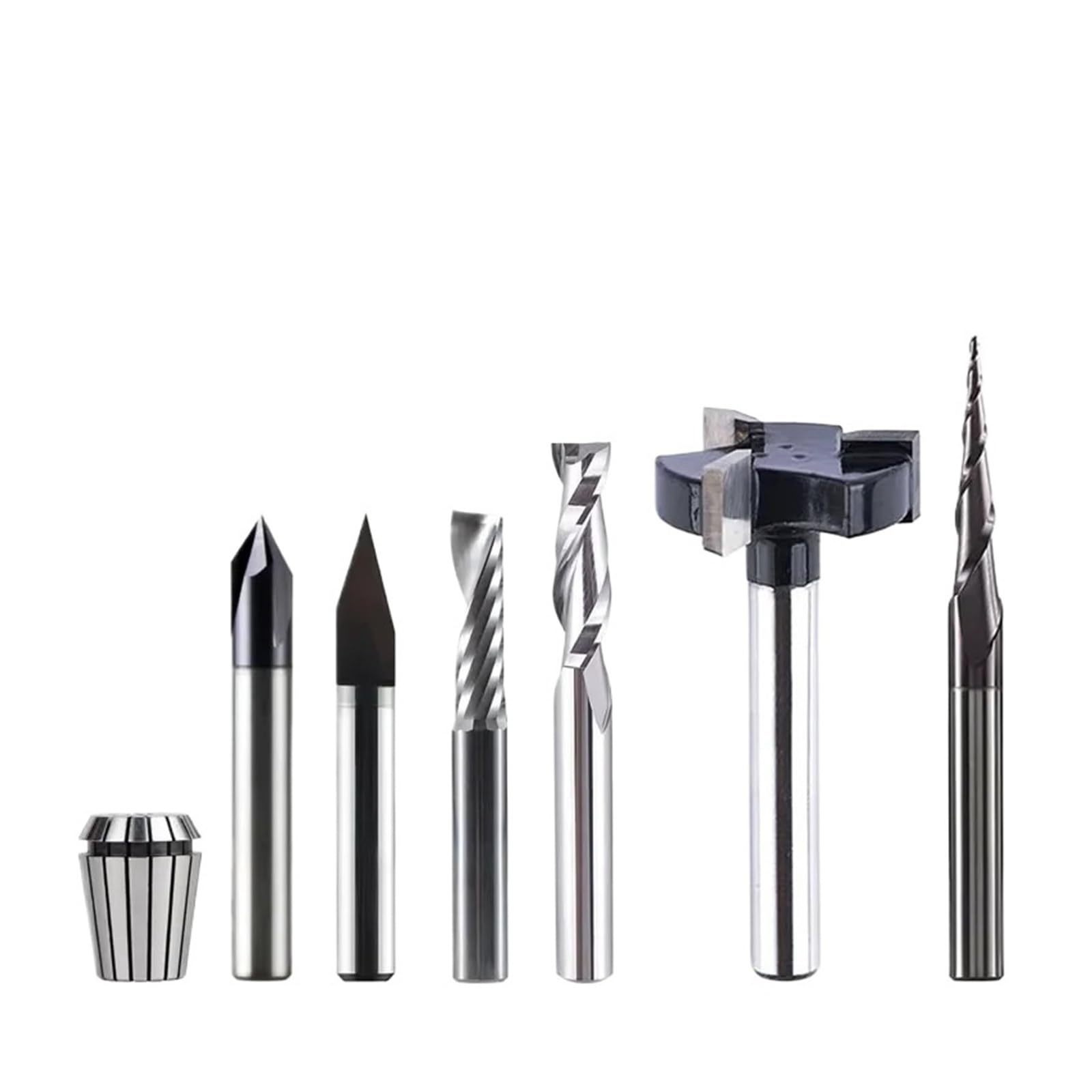 7pcs 6mm Shank Solid Carbide Router Bits Set for CNC Woodworking