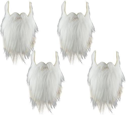 4 piezas de barba falsa de Halloween barba falsa bigote falso bigote falso para adultos niños disfraces suministros de fiesta de Halloween