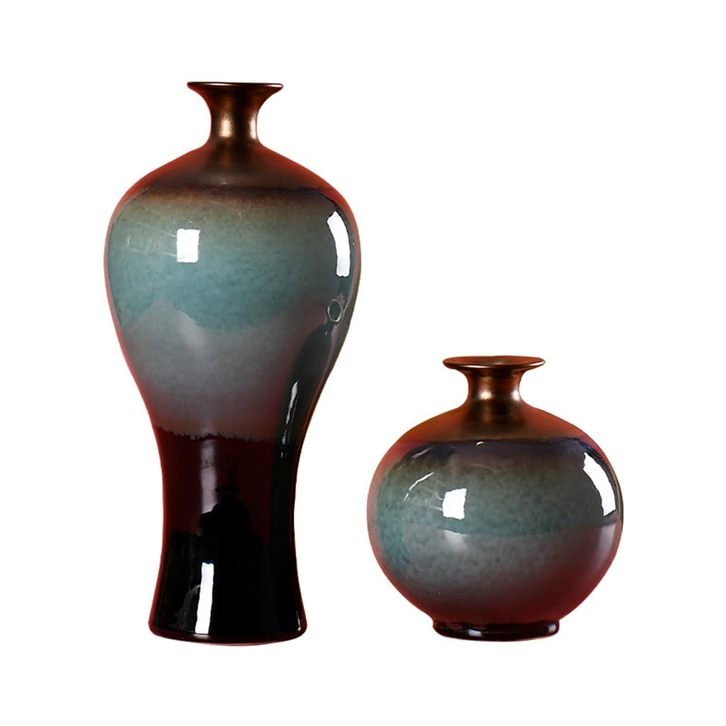 Vase en céramique à bouche étroite pour simulation de fleurs et salon