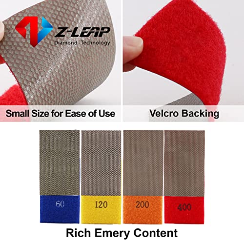 Z-Leap Diamond Paper Sheet Electroplated Sandpaper Hook And Loop Nylon Backing For Hand Polishing Glass Porcelain Ceramic 4Pcs #TOP3
