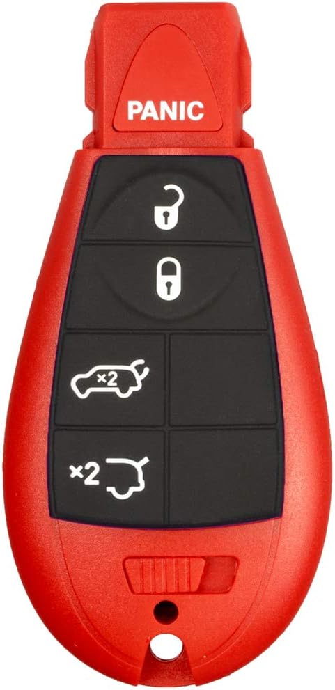 KeylessCanada 1 New Red Keyless Entry Remote Start Car 5 Button Key Fob M3N5WY783X IYZ-C01C For Jeep Grand Cherokee and Commander - CASE/SHELL ONLY (No Electronics)