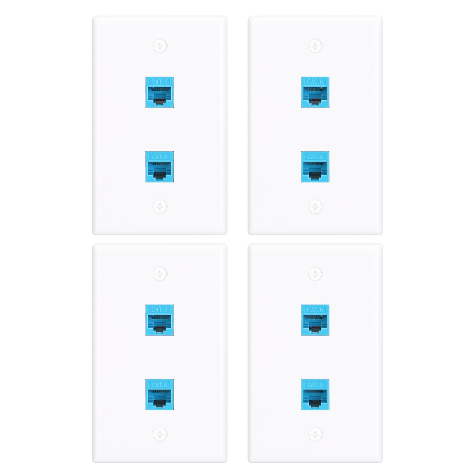 Photo 1 of XGGYA Ethernet Wall Plate 2 Port with RJ45 Keystone Coupler Female to Female,Blue RJ45 Keystone Wall Plate,Perfect for Home and Office Networking Easy Installation Solution(4 Pack)