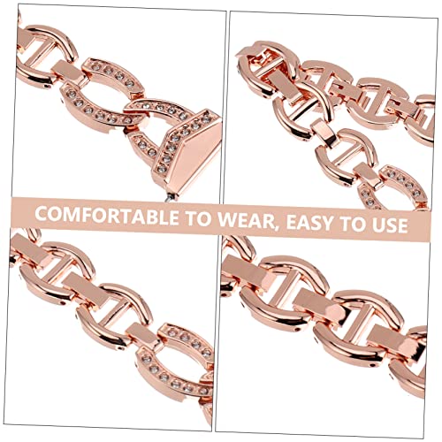 Correa de acero inoxidable rosa dorado para reloj de mujer con liberacion rapida 4