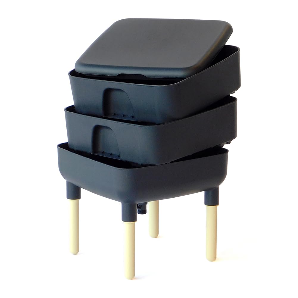 The Essential Living - Compostador de Gusanos (Negro)