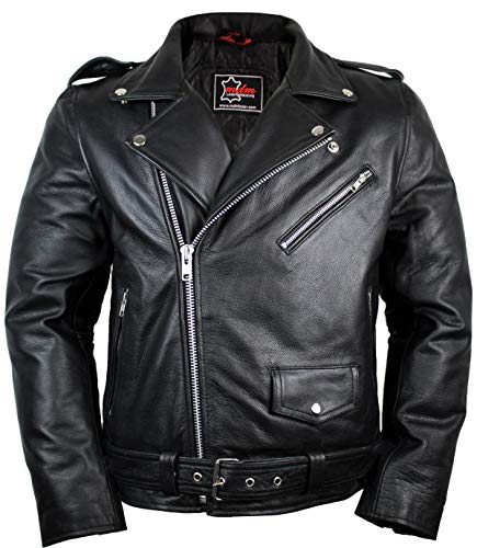 Lederjacke Rockerjacke Rocker Punk Motorradjacke Western Highway Rockabilly (L)