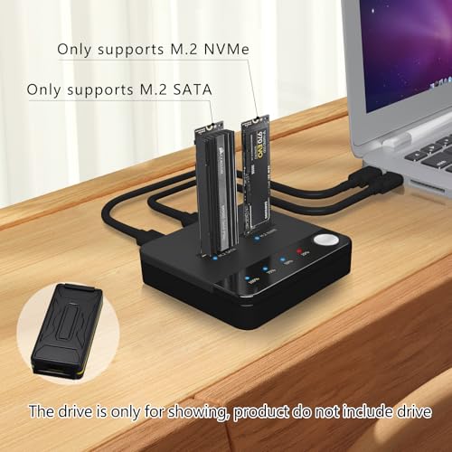 Duplicador M.2 NVME/SATA con estación dual y lector 10Gbps miniatura 2