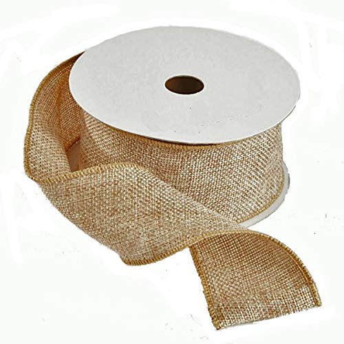 FloristryWarehouse Hessian Ribbon Natural 50mm (2inch) wide on 9m roll jute burlap